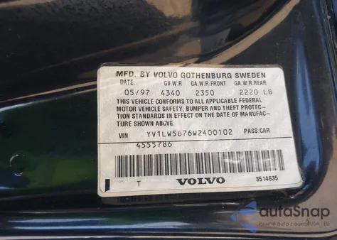 1998 Volvo V70 Glt из США, поврежденный, VIN YV1LW5676W2400102